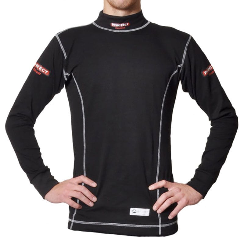PYROTECT Black, SFI Approved Pyrotect Safety Equipment Inner Wear Turtle Neck Top (X-Small) PY4800099 SR