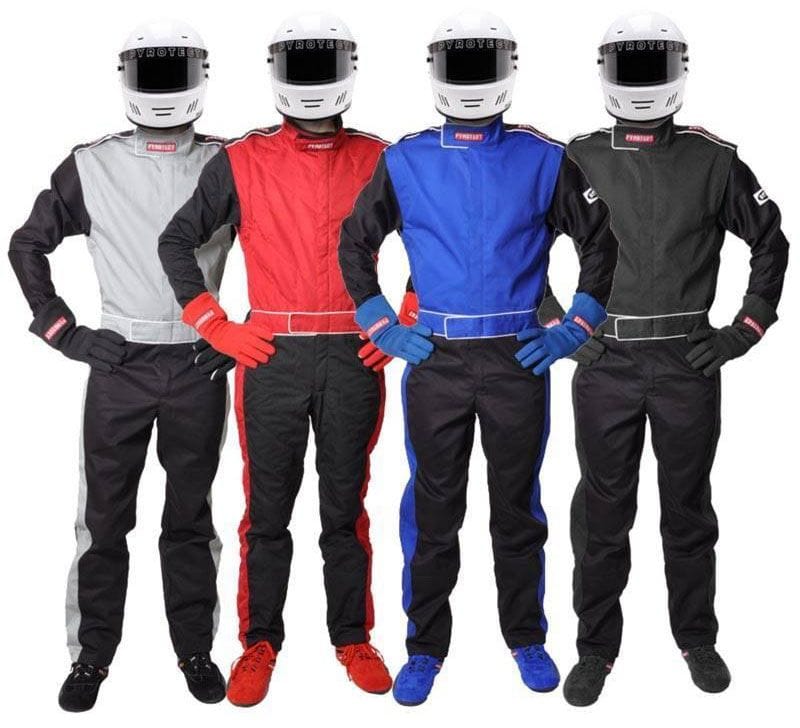 Pyrotect Safety Equipment SFI-5 Two Layer Nomex Pyrotect Safety Equipment Sportsman Deluxe One Piece Black Racing Suit (X-Large) PY210501 SR