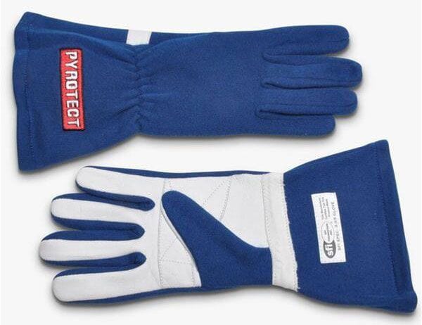 PYROTECT SFI 3.3/5 Two Layer Nomex Pyrotect Safety Equipment Two Layer Blue Racing Gloves (X-Large) PYG2530000 SR