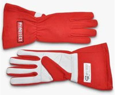 PYROTECT SFI 3.3/5 Two Layer Nomex Pyrotect Safety Equipment Two Layer Red Racing Gloves (Medium) PYG2220000 SR