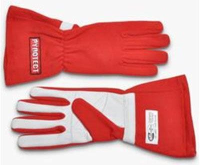 PYROTECT SFI 3.3/5 Two Layer Nomex Pyrotect Safety Equipment Two Layer Red Racing Gloves (X-Large) PYG2520000 SR