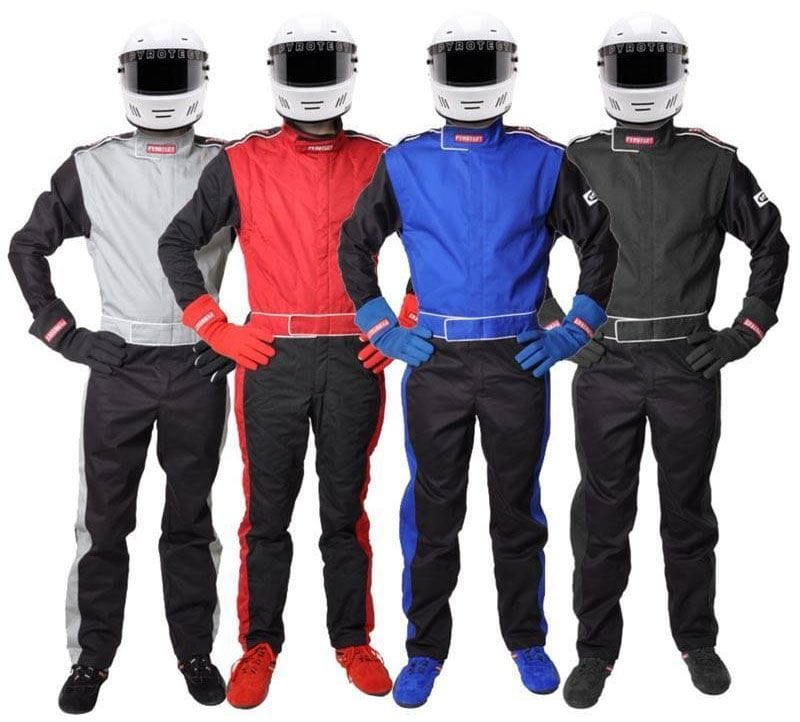 PYROTECT SFI-5 Two Layer Nomex Pyrotect Safety Equipment Sportsman Deluxe One Piece Black Racing Suit (Small) PY210101 SR