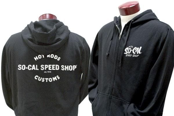 ROADSTER Black X-Large So Cal Speedshop SO-CAL Speed Shop Vintage Zip-Up Hoodie SOSSM-7009SC10X SR