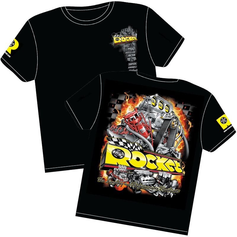 ROCKET Rocket Rocket T-Shirt Black with Rocket Logos RT1-3XL SR