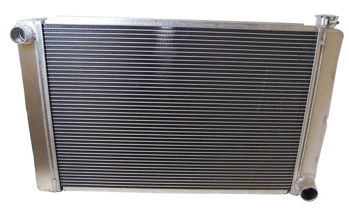 RPC 23" W x 19" Core Height, 2-1/4" Thick, 1-1/2" Hose Inlet - 1-3/4" Hos Racing Power Company Universal Aluminium Crossflow Single Pass Radiator RPCR1020 SR