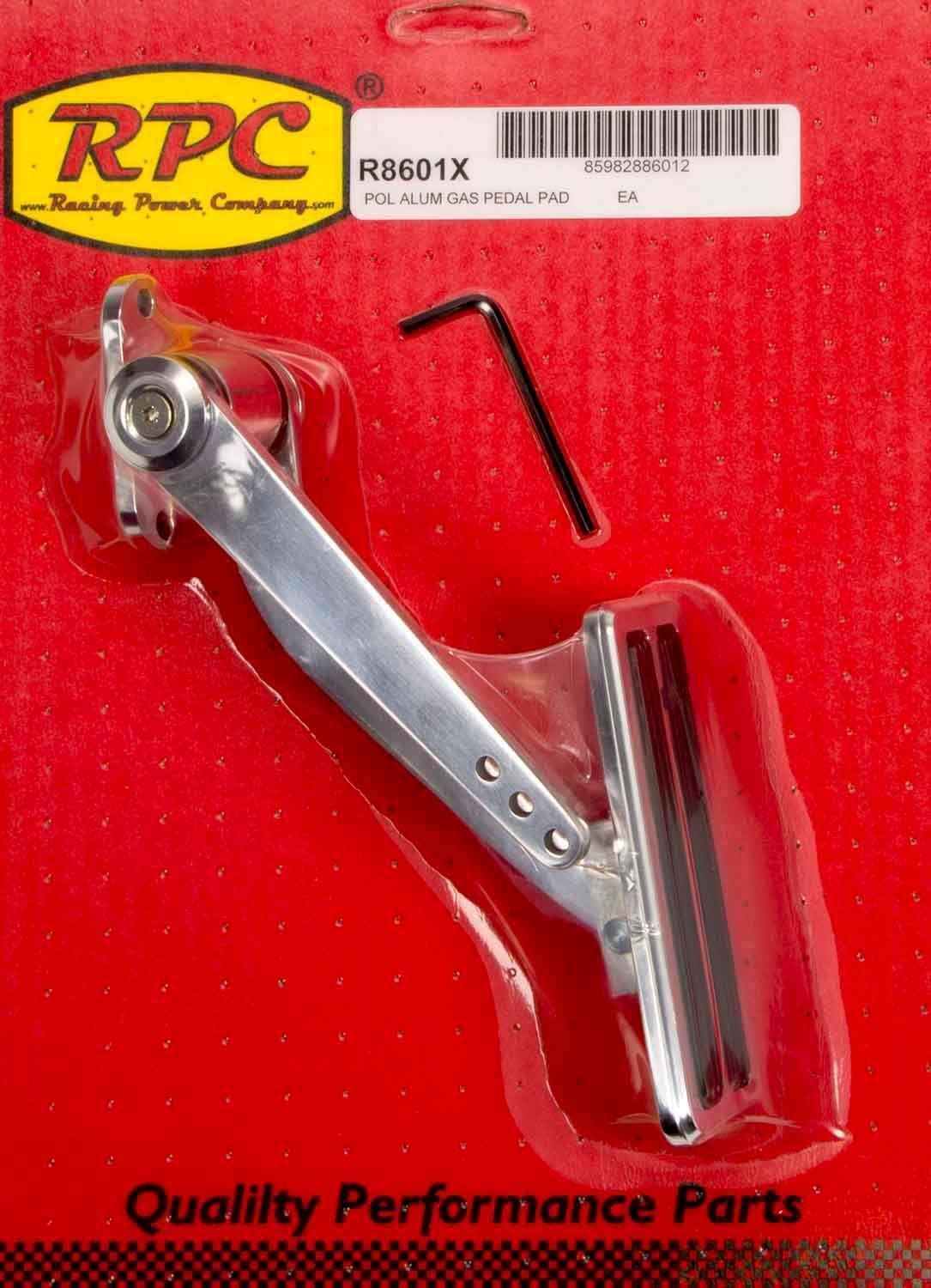 RPC Aluminium Pad with Aluminium Arm. (Suit Manual Transmission) Racing Power Company Aluminium Throttle Pedal with Rubber Insert (Polished Finish) RPCR8601X SR