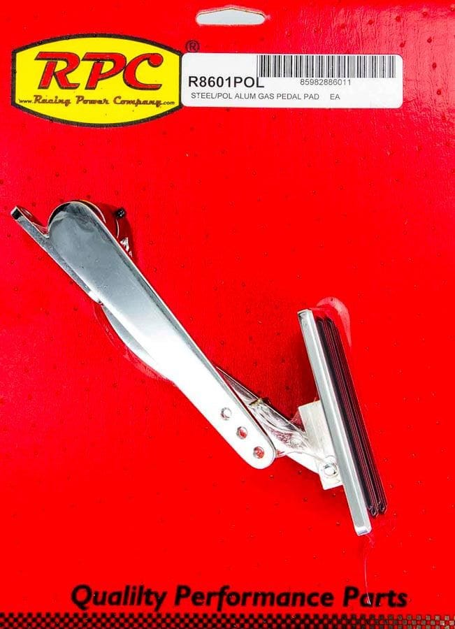 RPC Aluminium Pad with Steel Arm. (Suit Manual Transmission) Racing Power Company Aluminium Throttle Pedal with Rubber Insert (Polished Finish) RPCR8601POL SR