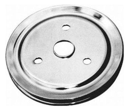 RPC Fits 1955-68 S/B Chev 283-350 with Short Water Pump Racing Power Company Chrome Steel Crankshaft Lower Pulley, Single Groove 6.80" Dia, 1.75" Bolt Circle SR