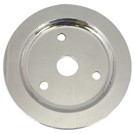 RPC Fits 1955-68 S/B Chev 283-350 with Short Water Pump Racing Power Company Polished Aluminium Crankshaft Lower Pulley, Single Groove , 6.60" Dia, 1.75" Bol SR