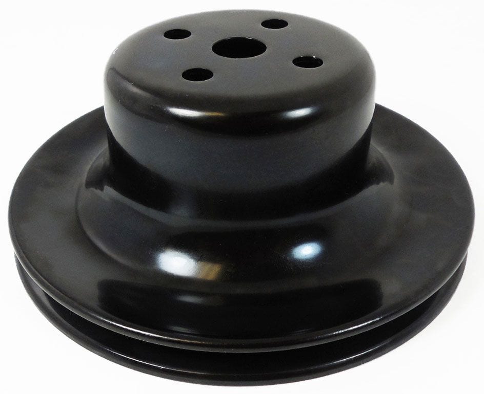 RPC Fits 1965-66 S/B Ford 289 Racing Power Company Black Steel Water Pump Upper Pulley, Single Groove 6" Dia, 2-1/4" Deep RPCR8970B SR