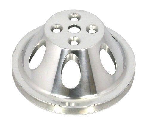 RPC Fits 1965-68 B/B Chev 396-454 with Short Water Pump Racing Power Company Polished Aluminium Water Pump Upper Pulley, Single Groove, 6.60" Dia RPCR8840POL SR