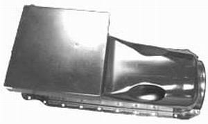 RPC Fits 1965-86 B/B Chev 396-454 Racing Power Company Zinc Steel Drag Race Oil Pan, 8-1/4" Deep with 1 Trap Door (Dipstick on Drivers SR