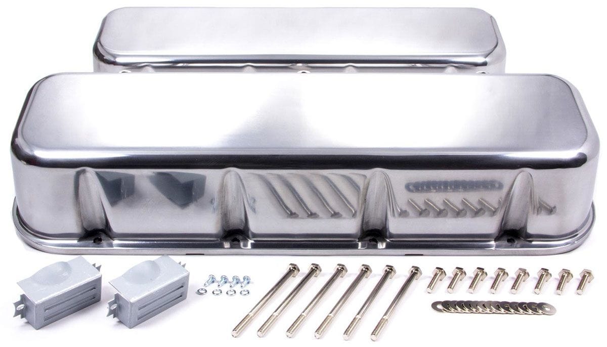 RPC Fits 1965-95 B/B Chev 396-427-454-502, Bolt Kit Included Racing Power Company Polished Aluminium Tall (3-11/16") No Hole Valve Covers RPCR6230-1 SR