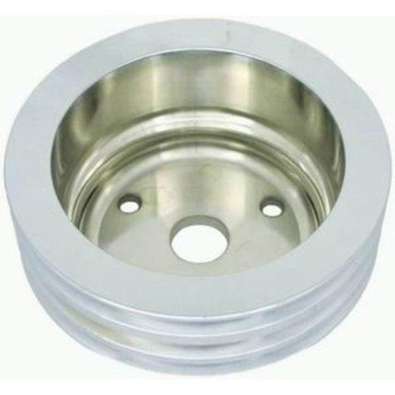 RPC Fits 1969-85 S/B Chev 283-350 with Long Water Pump Racing Power Company Polished Aluminium Crankshaft Pulley, Triple Groove , 6.60" Dia RPCR9486POL SR