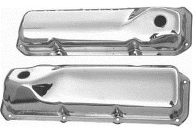 RPC Fits 1970-On S/B Ford 351C-351M-400M Racing Power Company Tall (3-5/8") Chrome Steel Valve Covers, Baffled RPCR9295 SR