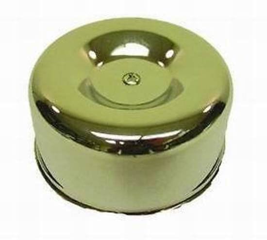 RPC Fits 1bbl or 2bbl with 2-5/8" Neck, Plain Racing Power Company Chrome Steel Air Cleaner with Paper Element & Raised Base 4" x 2-7/8" RPCR2338 SR