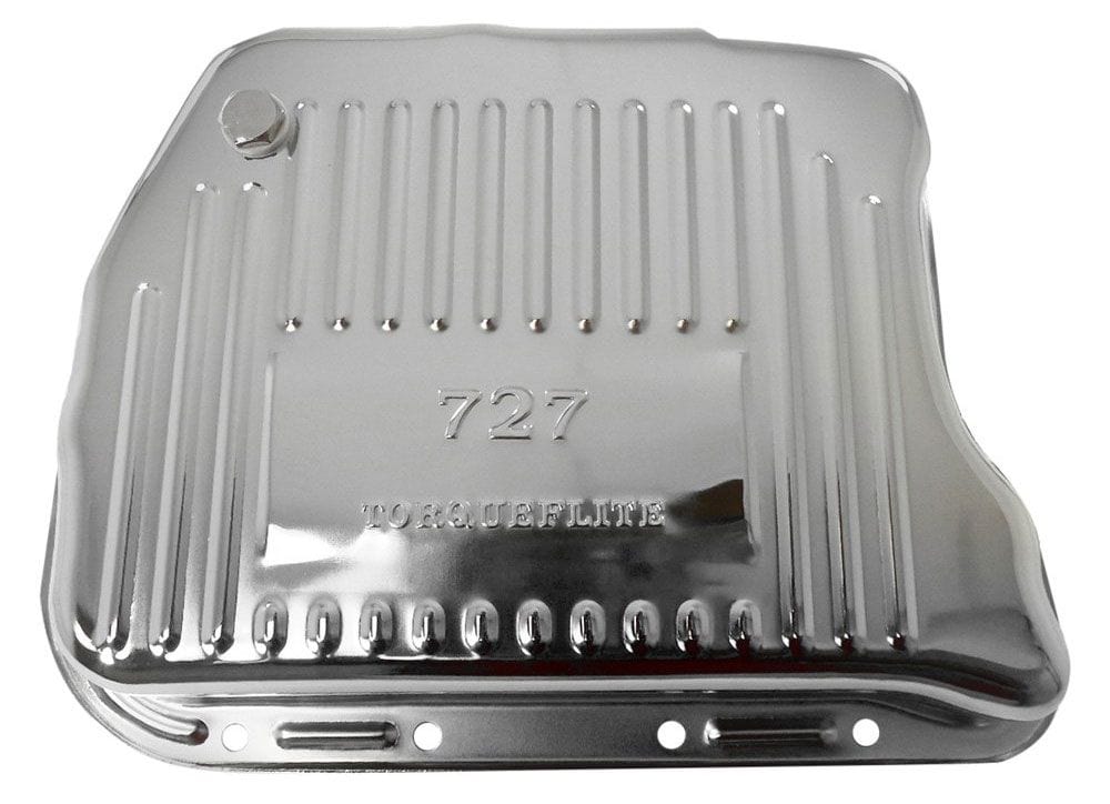 RPC Fits Chrysler 727, Drain Plug Included Racing Power Company Chrome Steel Transmission Pan, Finned, Extra Capacity 1-3/4" Deeper then Stock R SR