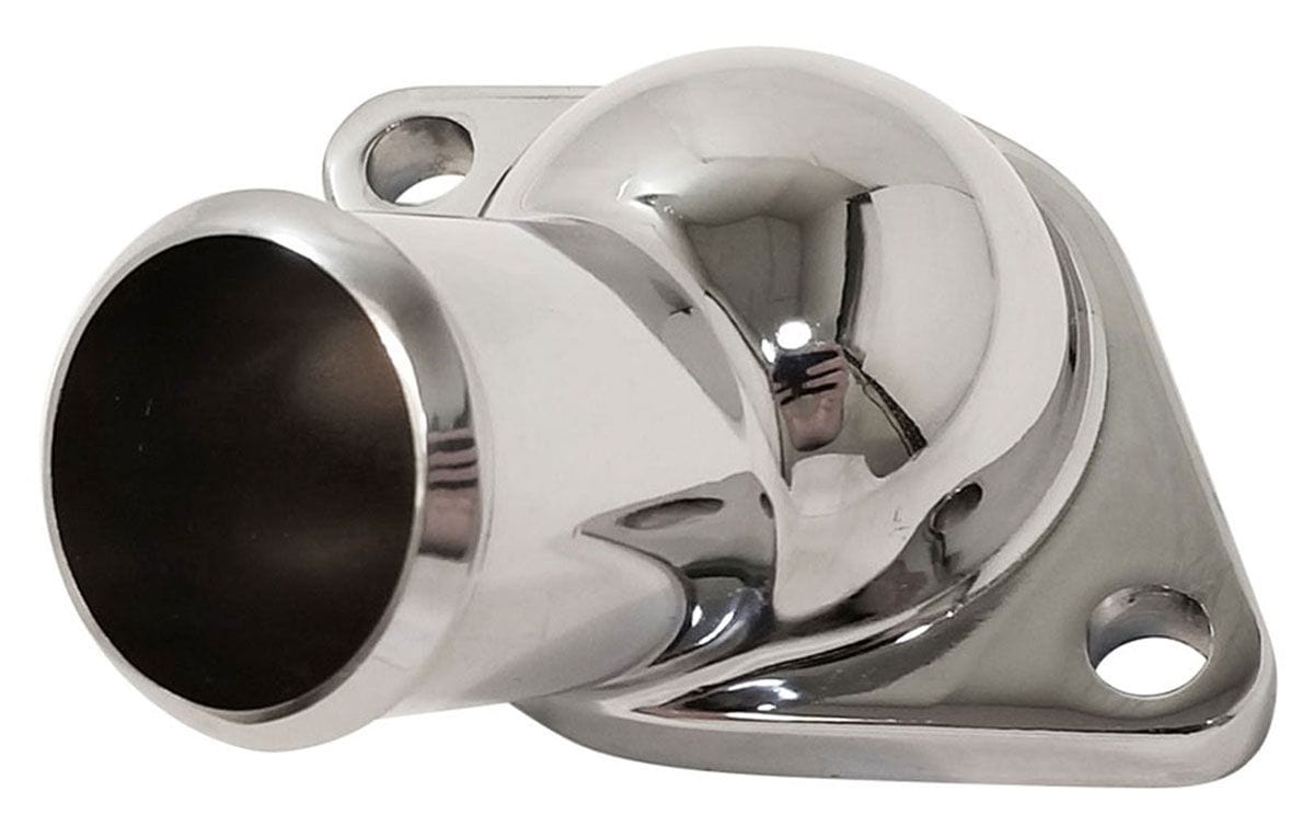 RPC Fits S/B & B/B Chev V8 1955-64 Racing Power Company Chrome Steel Thermostat Housing, Gasket Style RPCR4788 SR