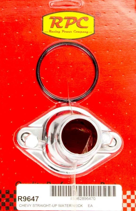 RPC Fits S/B & B/B Chev V8 Racing Power Company Chrome Steel Straight-up Thermostat Housing, O-ring Style RPCR9647 SR