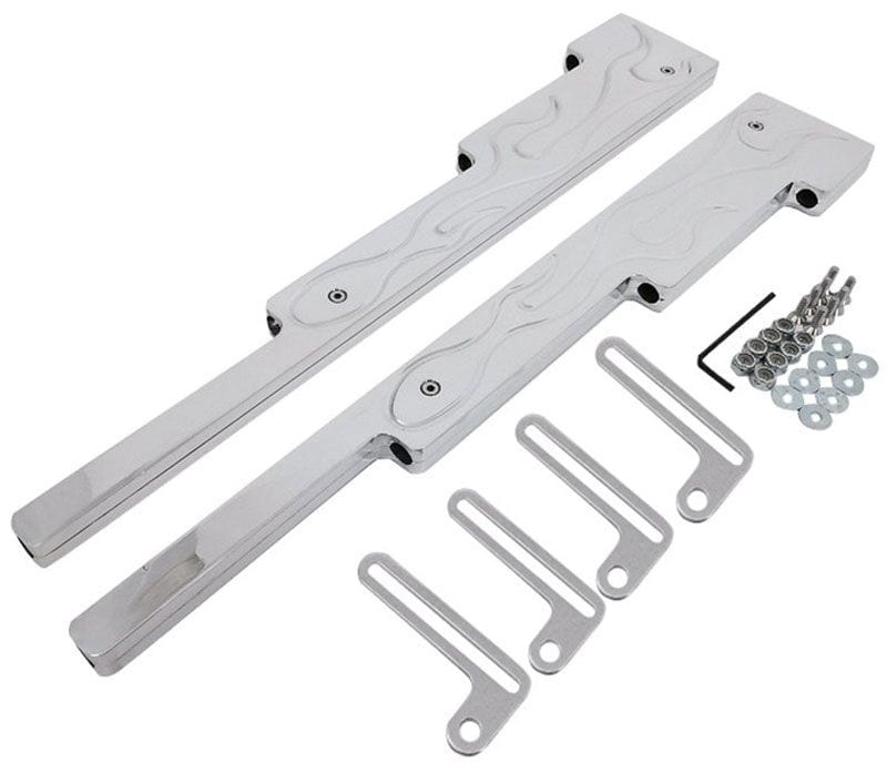 RPC Fits Spark Plug Wire up to 9.5mm in Diameter, Mounting Hardware Inclu Racing Power Company Universal Aluminium Liner Wire Loom Set, Polished Flame Style RPCR6038X SR