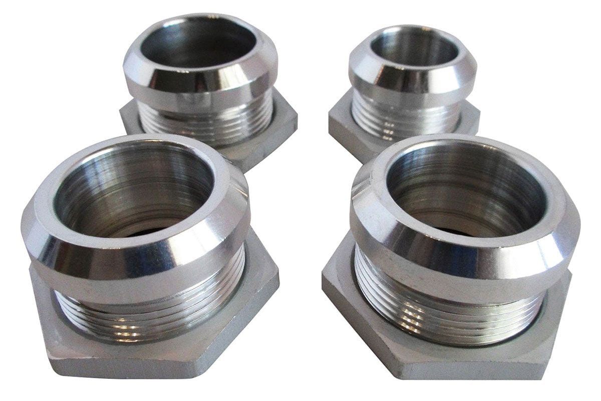 RPC For hose sizes #6, #10 & 5/8" heater Racing Power Company Satin Aluminium Firewall Hose Rings (set of 4) RPCR1001 SR