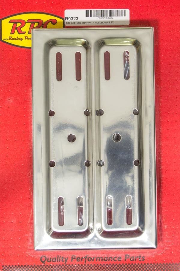 RPC Includes Tray & Racing Power Company Stainless Steel Battery Tray Kit 7-1/2" x 13-1/4" RPCR9323 SR