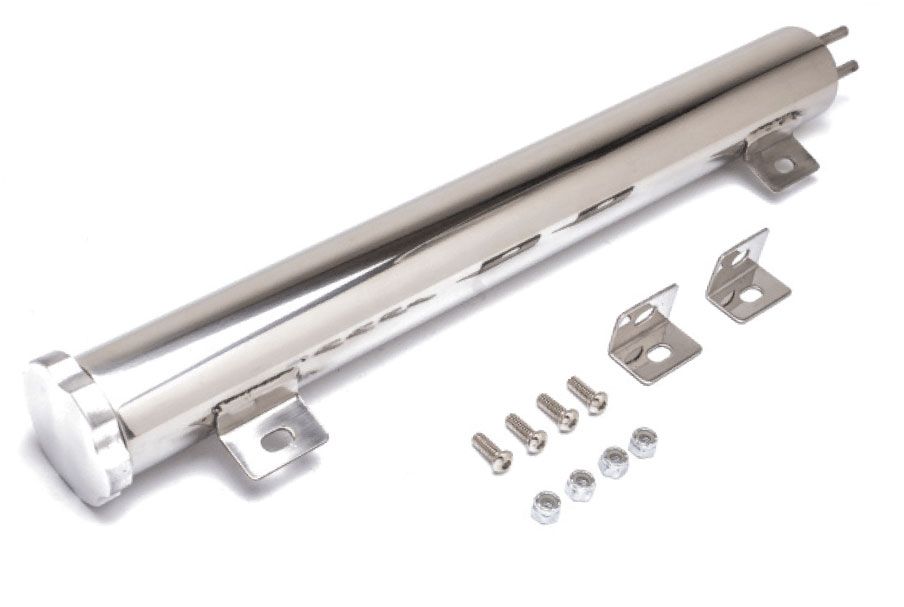 RPC New Improved "Twist-in" Cap Design, Mounting Hardware & Bracket Inclu Racing Power Company Stainless Steel Radiator Overflow Tank 2" x 15", 650ml Capacity RPCR6073X SR