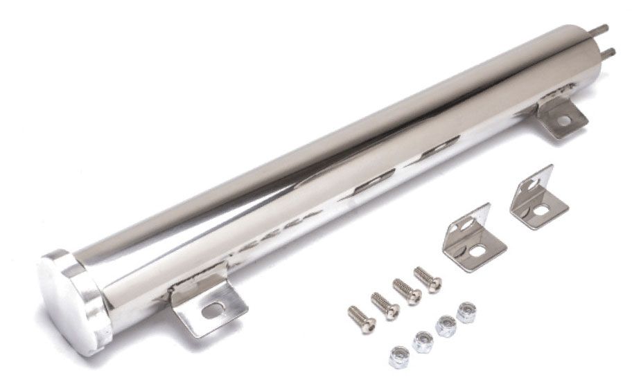 RPC New Improved "Twist-in" Cap Design, Mounting Hardware & Bracket Inclu Racing Power Company Stainless Steel Radiator Overflow Tank 2" x 17", 769ml Capacity RPCR6074X SR