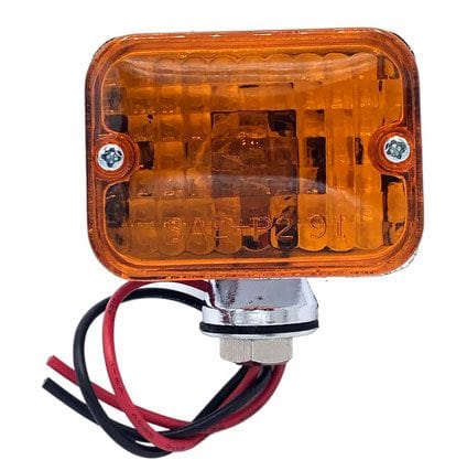 RPC Single Filament Bulb 1-3/4" W x 1-1/8" H x 1-5/8" D Racing Power Company Chrome Small Turn Signal Light with Amber Lens RPCR31-581 SR
