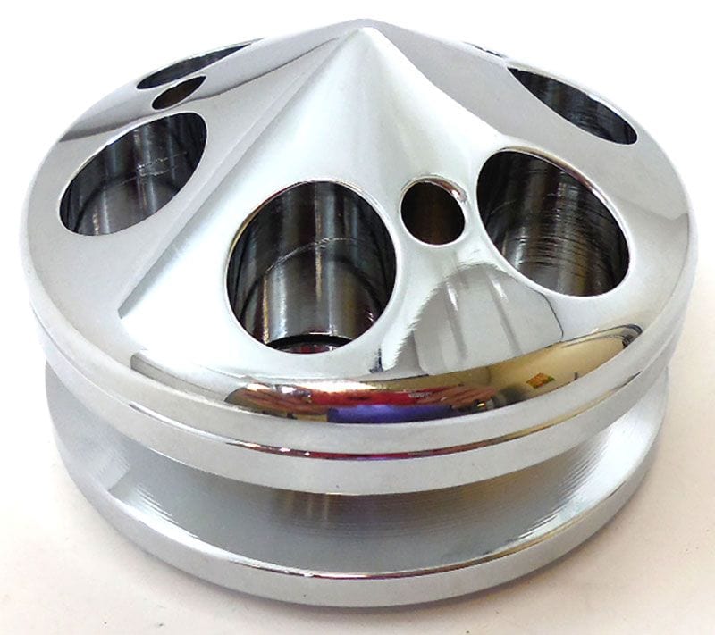 RPC Single V-Groove, 2.8" O.D, Aluminium Racing Power Company Alternator Pulley - Chrome RPCR9487C SR