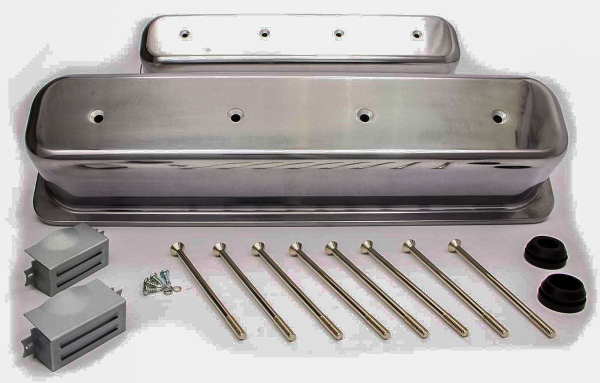 RPC Small Block Chev (1987-97) Racing Power Company Aluminium Center Bolt Valve Covers Tall Profile (Polished) RPCR6046 SR