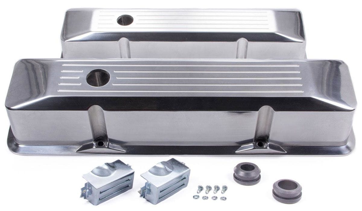 RPC Small Block Chev Racing Power Company Ball-Milled Aluminium Recessed Valve Covers Tall Profile (Polished) RPCR6154 SR