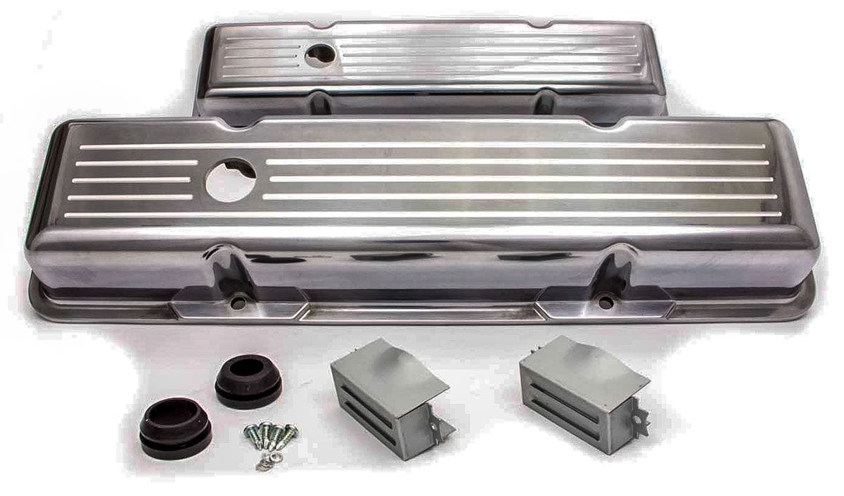 RPC Small Block Chev Racing Power Company Ball-Milled Aluminium Valve Covers Tall Profile (Polished) RPCR6130 SR