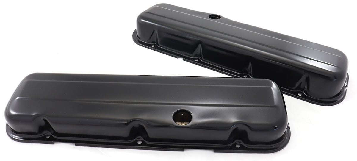 RPC Suit BB Chev Racing Power Company Black Steel Valve Covers, Short 2-5/8", Baffled RPCR9236BK SR