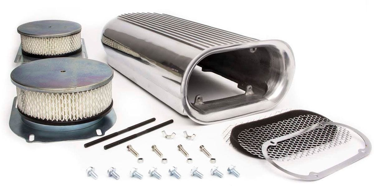 RPC Suit Dual Carburettors Racing Power Company Aluminium Hilborn Style Scoop with Fins (Polished) RPCR5233 SR