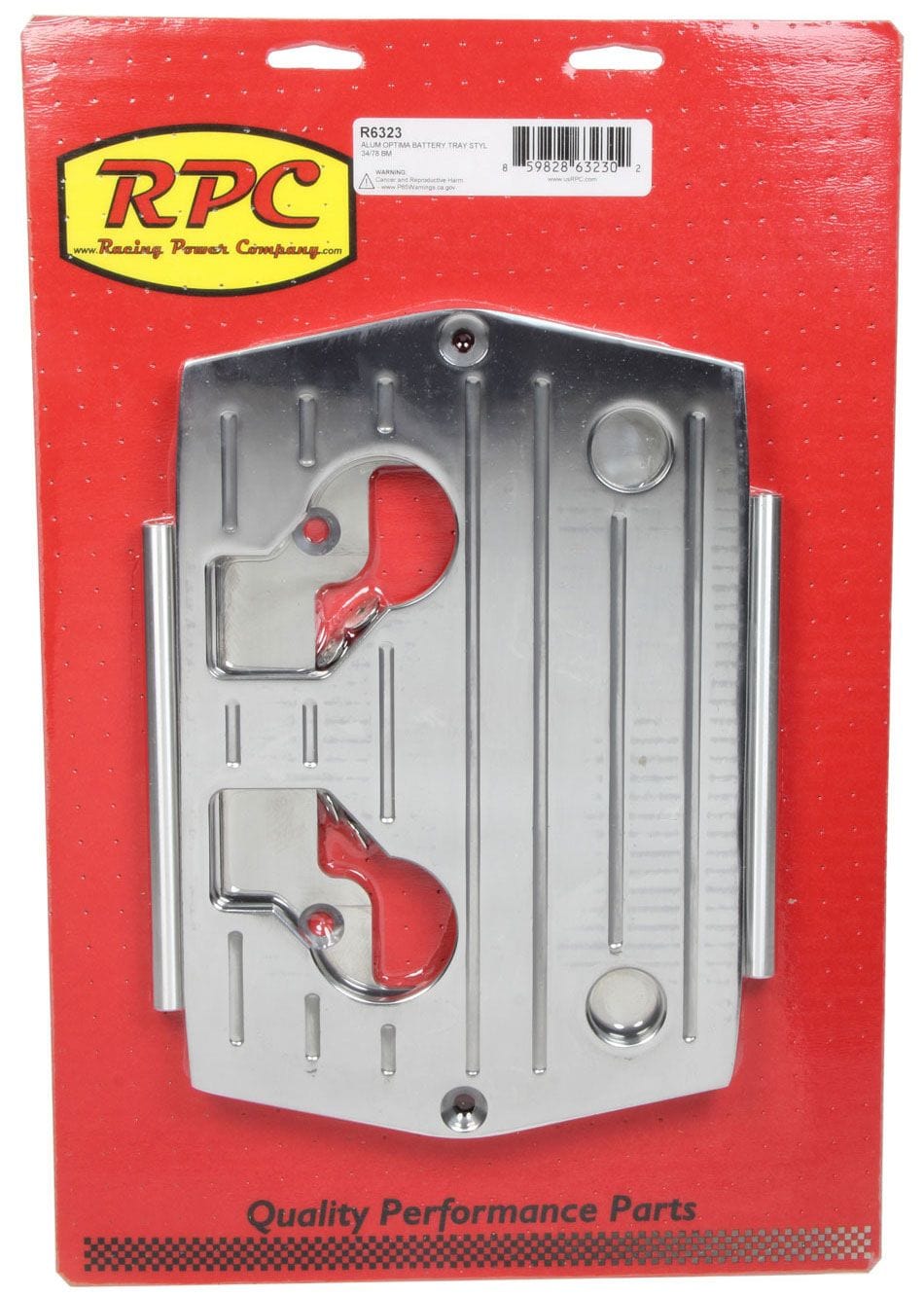RPC Suit Optima Yellow Top 34/78 Series Battery Racing Power Company Ball Milled Battery Tray - Polished RPCR6323 SR