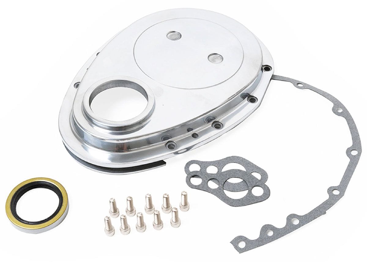 RPC Suit S/B Chev 283 - 350, Includes Gaskets & Bolts Racing Power Company Polished Aluminium Timing Chain Cover RPCR6040 SR