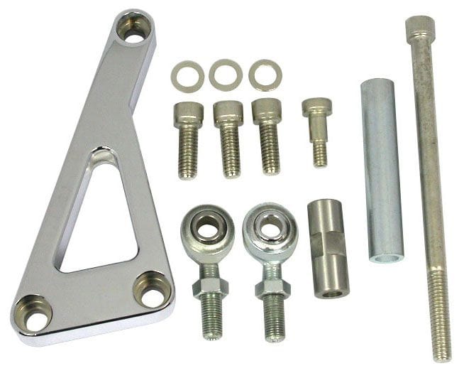 RPC Suit S/B Chev with Long Water Pump Racing Power Company Aluminium "Outward Mount" Alternator Bracket, Chrome Finish RPCR6402 SR