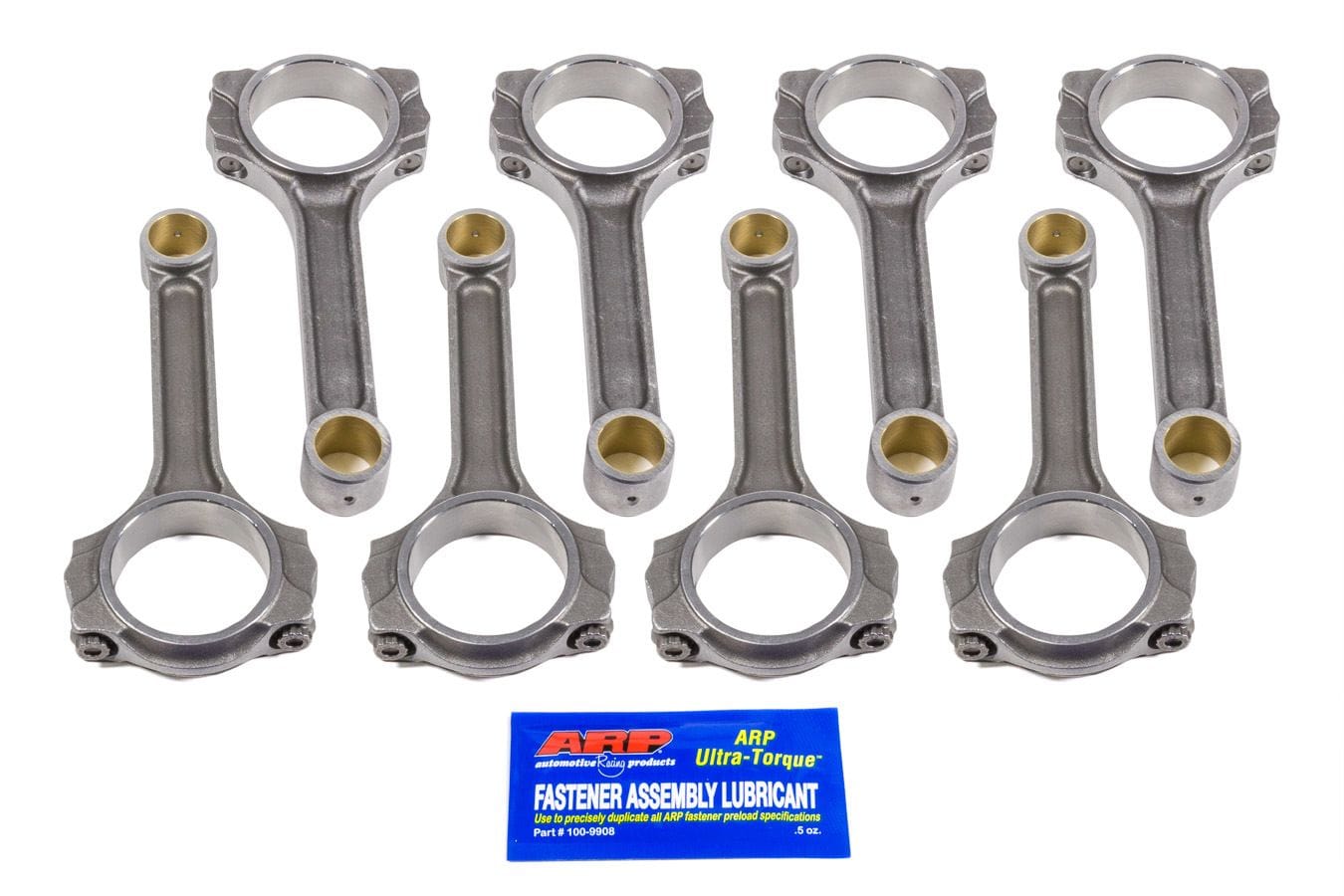 Scat S/B Chev Scat 4340 Forged I-Beam Conrod Set with ARP 2000 Bolts, 6.000" Length, Bushed SC2-ICR SR