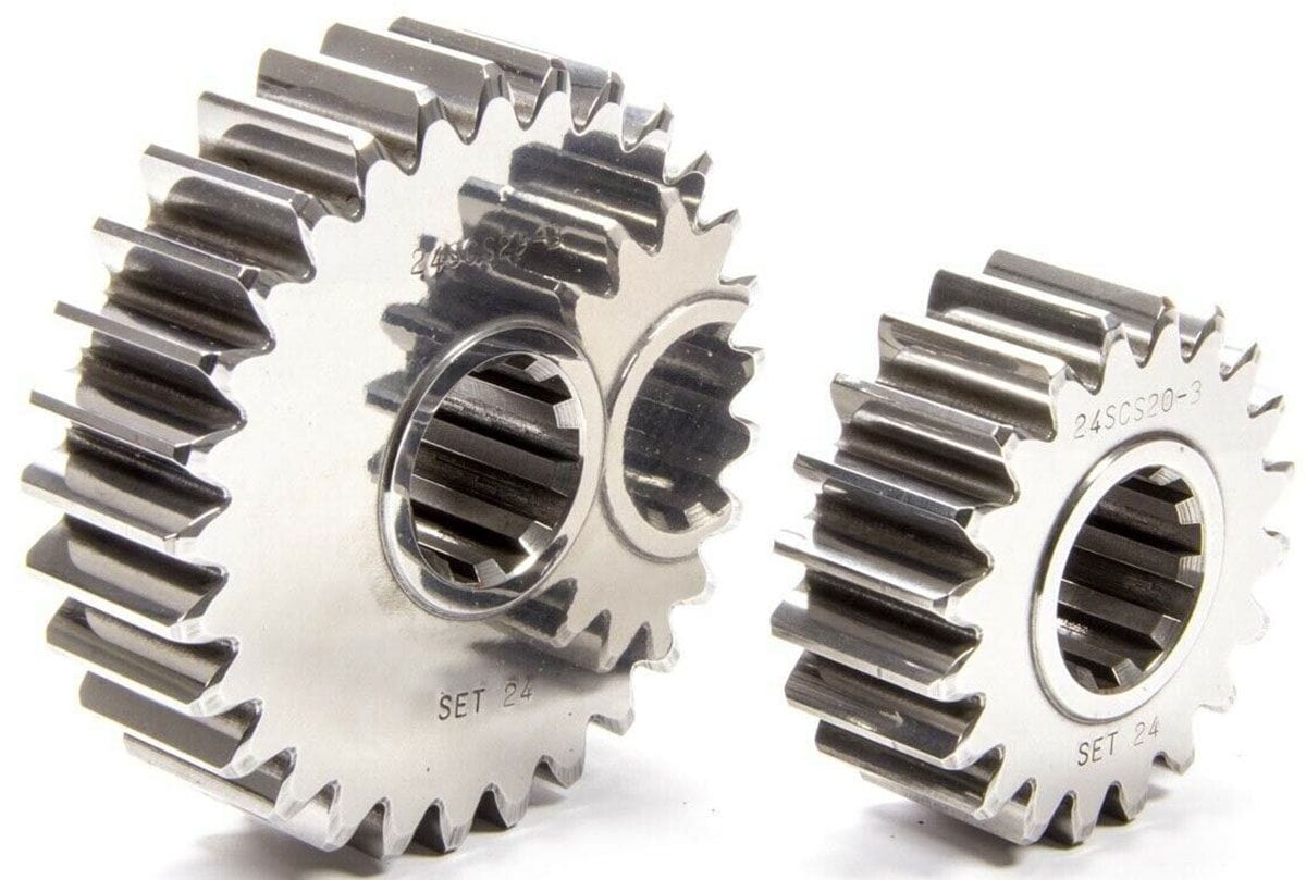 SCS Gear Set No. 14K (20/28 Teeth, 1.400 Spur Ratio) SCS Gearbox 10-Spline Sportsman Series Quick Change Gear Set SCS-SP14K SR