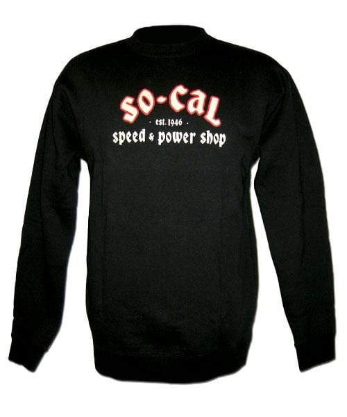 So Cal Speedshop Black Small So Cal Speedshop SO-CAL Speed Shop Cycle Script Crew Neck Sweatshirt SOSSM-7012SC-10S SR