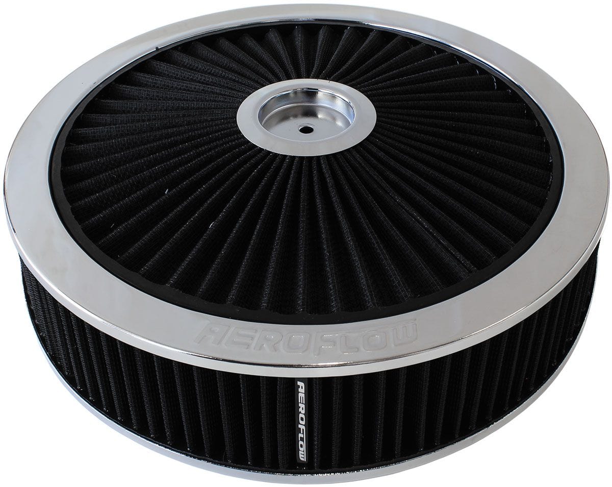 Stealth Ride 14" x 5" Full Flow Air Filter Assembly, Chrome 14" x 5" Full Flow Air Filter Assembly, Chrome SR
