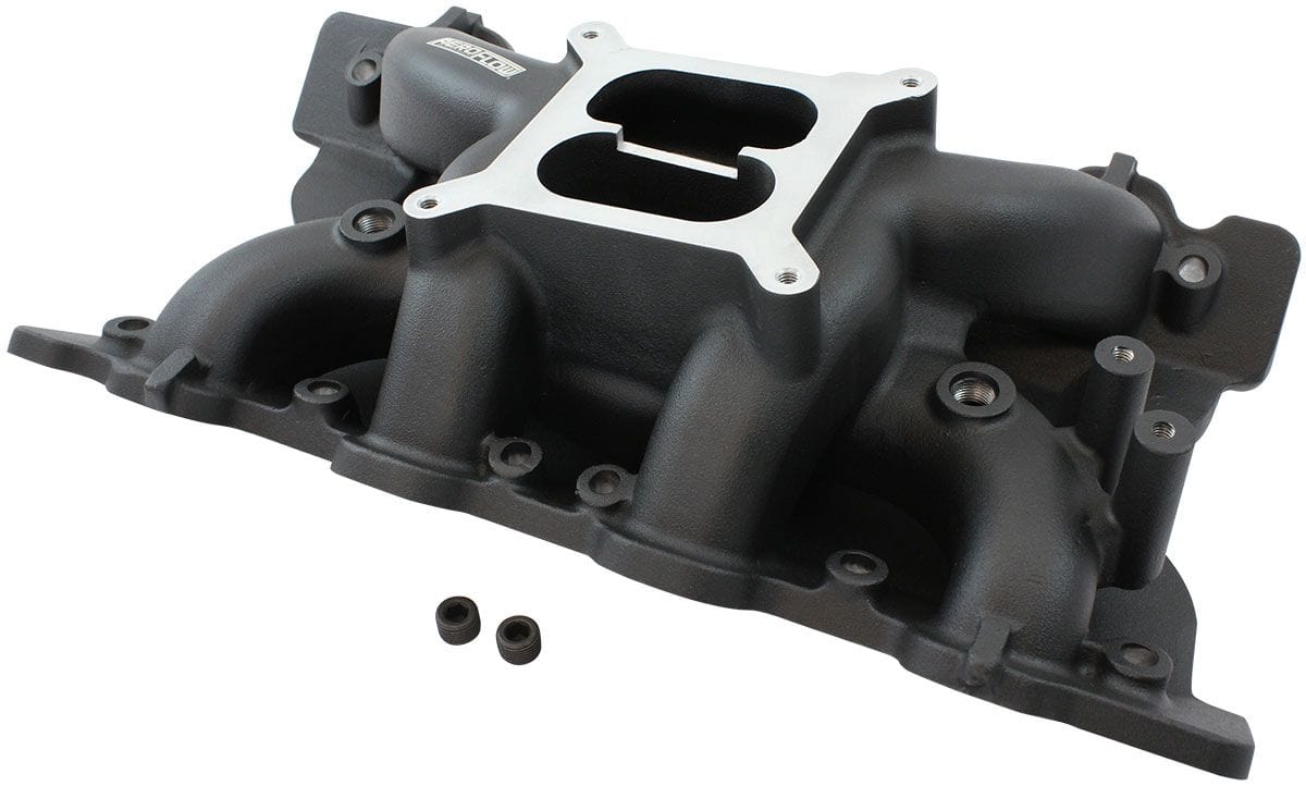Aeroflow Performance Ford 351 Cleveland Air Gap Dual Plane Intake Manifold, Black Finish Ford 351 Cleveland Air Gap Dual Plane Intake Manifold, Black Finish SR