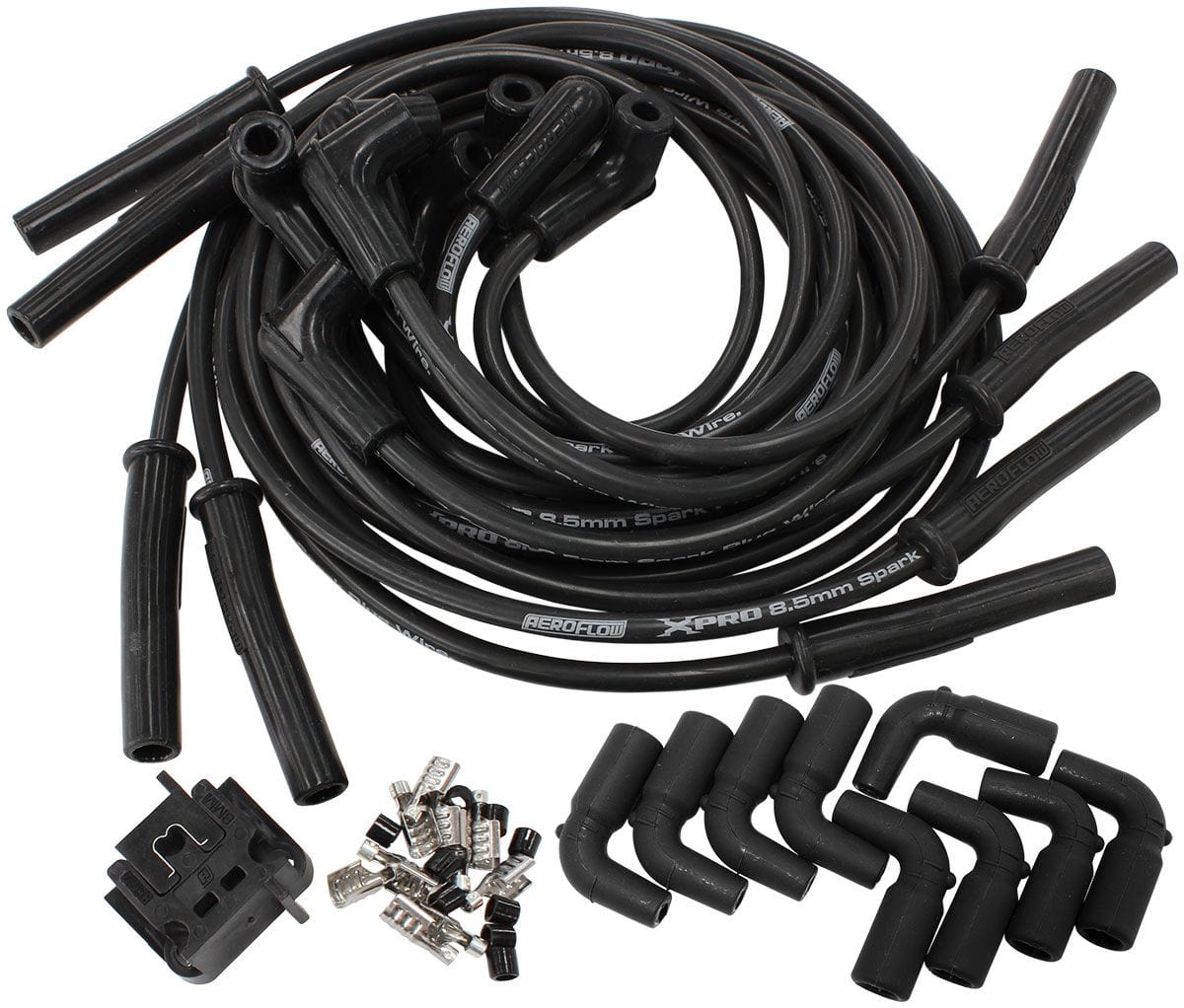 Stealth Ride Xpro Universal 8.5mm V8 Ignition Lead Set with 90° Coil Boots - Black AF4030-321 SR