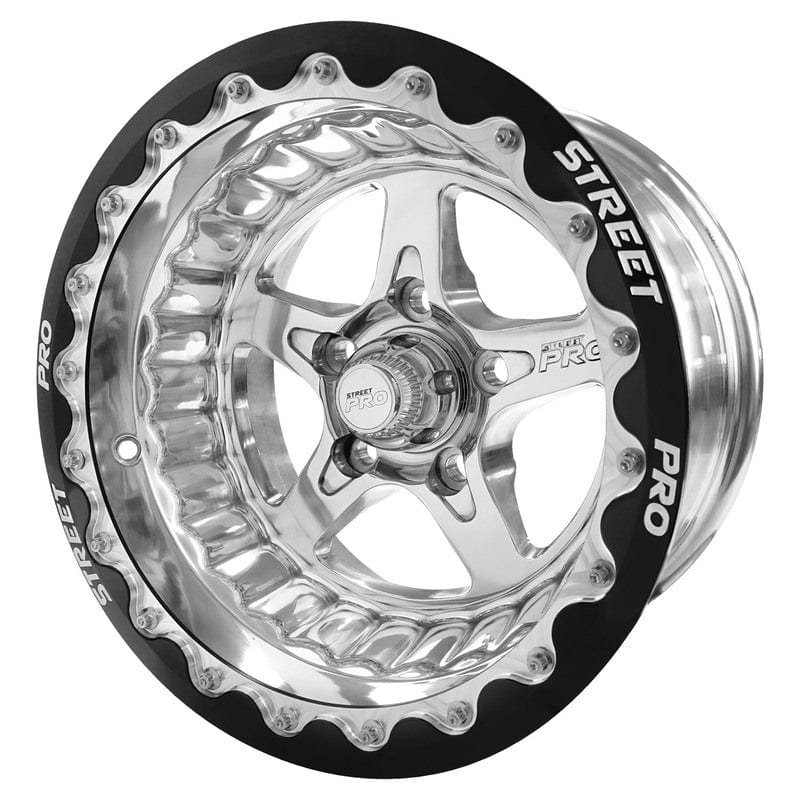 Street Pro Wheels Street Pro ll Convo Pro Wheel Polished, Black Machined Bead Lock Style 15x8.5' For Ford Bolt Circle 5x 4.50', (-32) 3.50' Back Space Street Pro ll Convo Pro Wheel Polished, Black Machined Bead Lock Style 15x8.5' For Ford Bolt Circle 5x 4.50', (-32) 3.50' Back Space SR