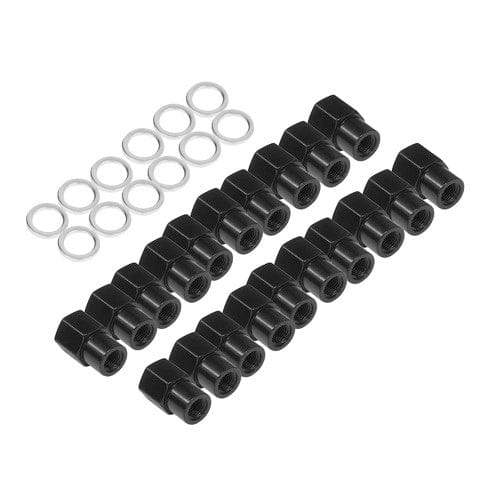 Street Pro Wheels Wheel Lug Nut kit, Black, Medium Mag, Length 1.38, 7/16, 0.55 Shank Set of 20 Wheel Lug Nut kit, Black, Medium Mag, Length 1.38, 7/16, 0.55 Shank Set of 20 SR