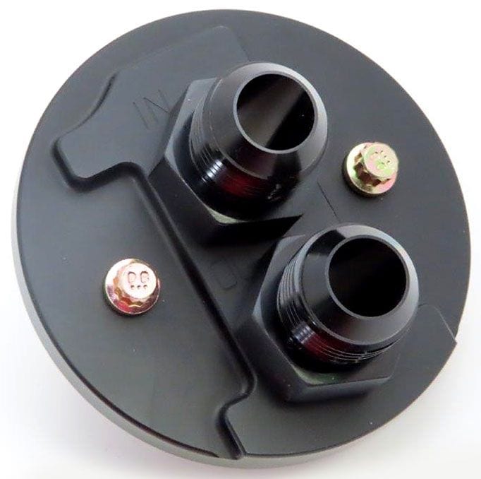 SYSTEMONE System 1 Chev Billet Block Adapter -12 Male Gen IV & Earlier, Black SY228-90556-12B SR