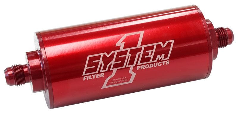 SYSTEMONE System 1 Medium Billet In-Line Fuel Filter Red Anodized SY201-203406 SR