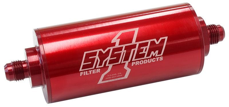 SYSTEMONE System 1 Medium Billet In-Line Fuel Filter Red Anodized SY201-203410 SR