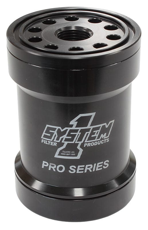 SYSTEMONE System 1 Spin On Oil Filter 5-3/4" Long Black Anodized with Universal Threads SY209-571-B SR